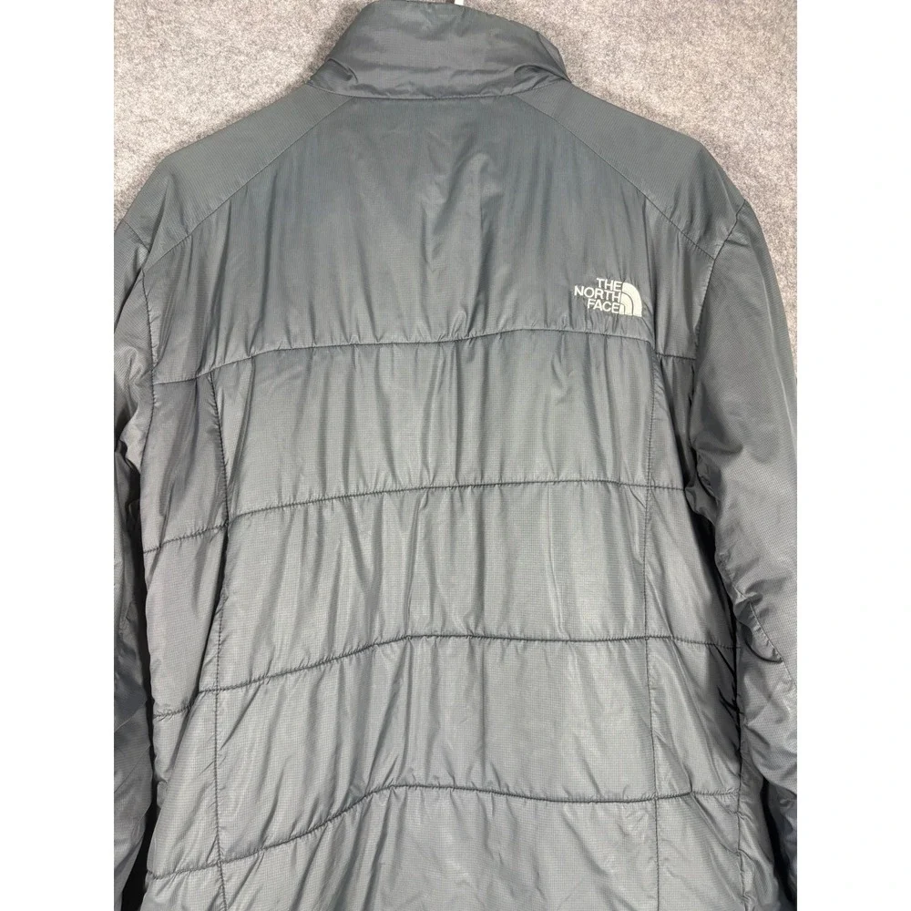 The North Face Mens Gray Primaloft Insulated Puffer Jacket Full Zip Large F10